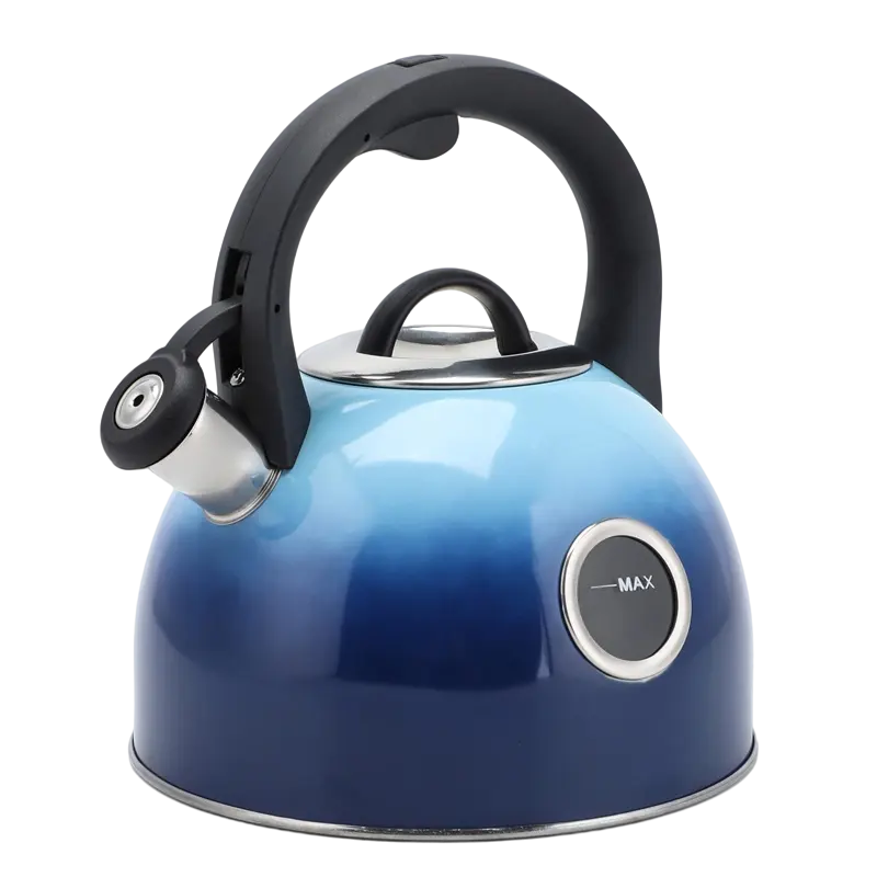 Blue Whistling Kettle Stove Top Tea Pot Stainless Steel 2.5L 2.6QT Whistling Tea Kettle