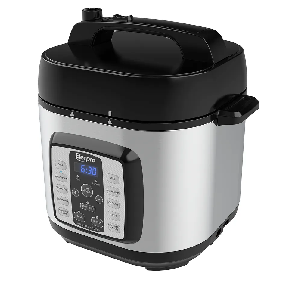 6L 80kPa Led Display Stainless Steel 8 Safety Lock System Electric Pressure Cooker