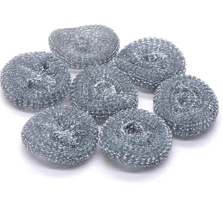 Kitchen cleaning pan washing stainless steel wire mesh scourer galvanized mesh scrubber