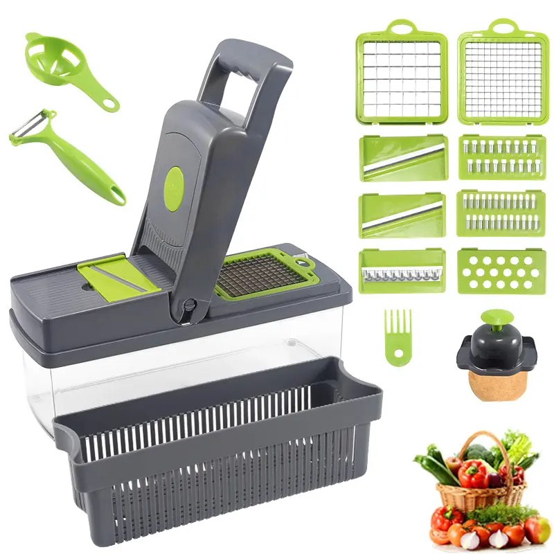 kitchen tools gadgets multifunctional 12 In 1 manual Slicer Vegetable Veggie chopper