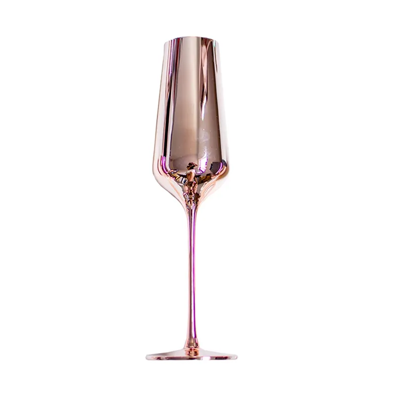 9oz Rose Gold Stemless Champagne Flutes Durable Glass Mimosa Glasses Set, Cocktail Glass, bulb cup Toasting Wedding Glasses