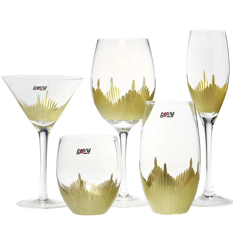 Wholesale glass water goblets creative/portable /lead-free crystal champagne glass/red wine goblet/wedding gift set