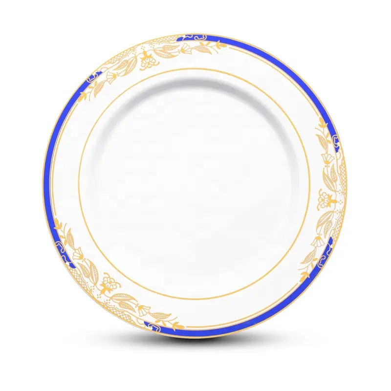 Luxury Plastic Plates Set Dinnerware Silver Charger Plates For Restaurant Wedding