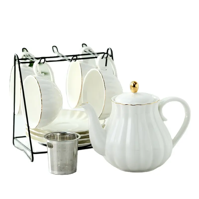 A03-17 Pumpkin Design Stylish Cup and Saucer with New Bone Ceramic Tea Cup Saucer Set